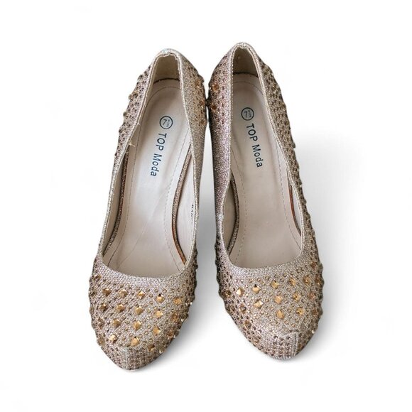 Top Moda Women's Studded Platform Stiletto Size 7.5 - Picture 3 of 8